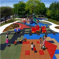outdoor rubber playground rubber floor with EN1177