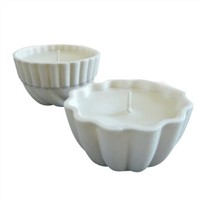 White ceramic candle bowls, candle containers, wax holders