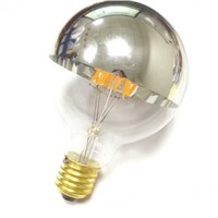 Globe lamp G80 6W 220VAC E27 half mirror led filament bulb