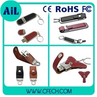 USB drive , Leather USB Flash Drive with Plug-and-play Function