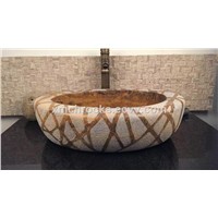 Special Design Vessel Sink, brown marble wash basin