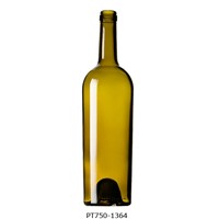 750ml wine glass bottle classical green