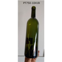 750ml wine glass bottle dark green