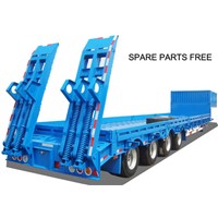 TITAN Factory Price Tri-axle 50 Tons 60 Tons Low Bed Truck Trailer , Low Bed Trailer Dimensions