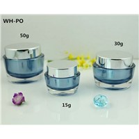 15gr 30gr 50gr Cosmetic Acrylic Jar with UV Shiny Chrom Lid