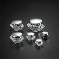 5ml 10ml 15ml 30ml 50ml Plastic Clear Cosmetic Diamond Jar