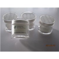 Empty 200ml Round Plastic Cosmeticfor Acrylic Double Wall Body Hair Care Cream Jar