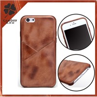 New design real leather back cover case with card slot for Iphone 6s