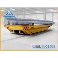 rail transfer trolley with V-frame for steel coils