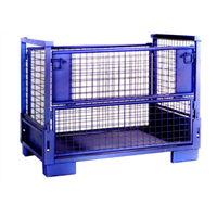 Folding stacking wire steel cage pallet