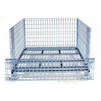 Portable industrial foldable steel cage container