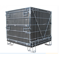 Industrial storage metal wire mesh container