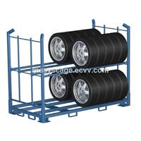 Industrial Powder Coated Post Pallet Portable Stacking Tyre Rack