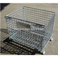 Galvanized or PVC coated industry foldable metal wire mesh storage cage