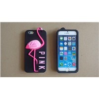 Victoria/s Secret PINK 3D Flamingo Birds Crane Cartoon Soft Silicone Case