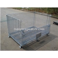 Steel weld custom Euro wire mesh container for warehouse storage