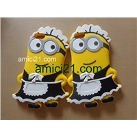 Despicable me Cute 3D soft Silicone case for iphone and samsung