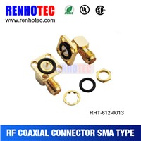 Best price Right-Angle gold-plated smaJack flange waterproof rf coaxial connector