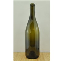 750ml glass bottle Burgundy Wine dark green classic green