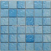 2''x2'' wave light blue pool mosaic