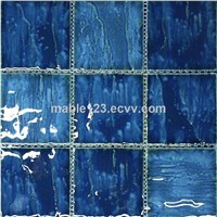 4''x4'' porcelain mosaic wave mixed blue