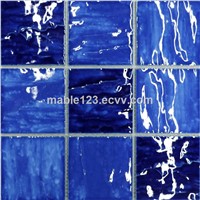 4''x4'' wave mixed blue porcelain mosaic for swimming pools