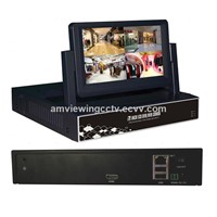 4CH H.264 all in one NVR with 7inch lcd Network digital Video Recorder HDMI Support
