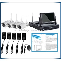 Home security 7inch LCD 4ch cctv wifi nvr kits,Build in 7 High difinition  LCD Screen
