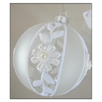 Christmas glass bauble with flower
