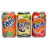 Fanta orange, fanta zero 330ml soft drinks cans and other soft drinks