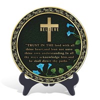 Religious Christian cross plate activated carbon carving crafts home decoration