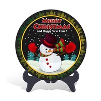 Home decorative snowman Christmas holiday decorations and  gift plate activated carbon carving craft