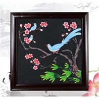 2016 New Design Home Decoration Cheap Wall Hanging Wooden Frame wintersweet and bird  Wholesale