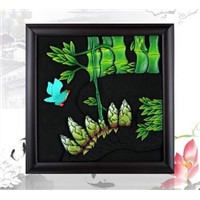 Home wall hanging spring comes solid wood photo frame embossment activated carbon carving craft