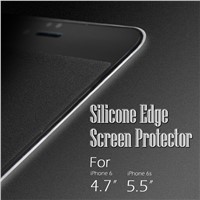 Stock promotion sale perfect fit for iphone 6 anti scratch silicone covered edge screen protector
