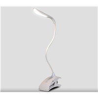 3W  Led Portable Flexible Gooseneck Desk Lamp With USB Rechargeable Touch Switch