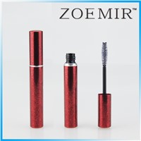 Aluminum oval makeup packaging good luck red mascara container