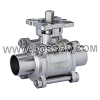 Three-Piece Sanitary Ball Valve Butt Weld With High Cycle Direct Mount For Actuator