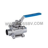 3-Piece Sanitary Ball Valve Butt Weld with ISO5211 Mounting Pad