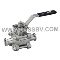 Three-Piece Sanitary Ball Valve Tri-Clamp With High Cycle Direct Mount