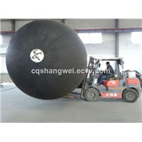 Sling type floating pneumatic rubber