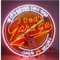 Dads Garage open 24 hours Neon Sign