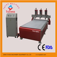 CE approved High efficiency Three heads 3D relief CNC Carving machine TYE-1325-3