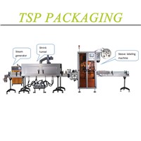 Automatic bottle labeling machine/ sleeve labeller type/ how to put labels on bottles