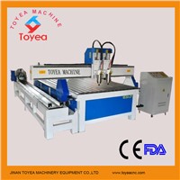 Customized Rotary Two heads cnc router with fixed rotary axis table TYE-1530-2T