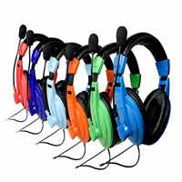 750  Cheap price wired headband colorfull Computer headphones with microphone