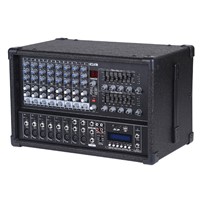 8 channel Power Mixer Audio with USB , SD, LCD Display