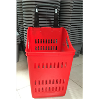 Hot products to sell online plastic shopping basket with wheels