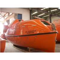 FRP enclosed free fall fire-protective lifeboat with davit