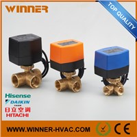 HVAC System Electric Brass Ball Valve with Actuation Mounted